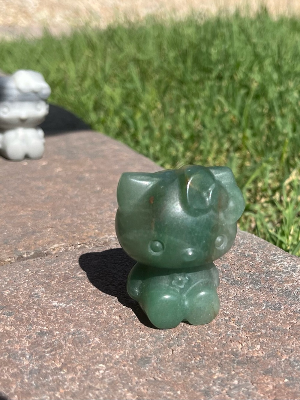 🎀 Natural Green Aventurine Hello Kitty Crystal Carving 🎀